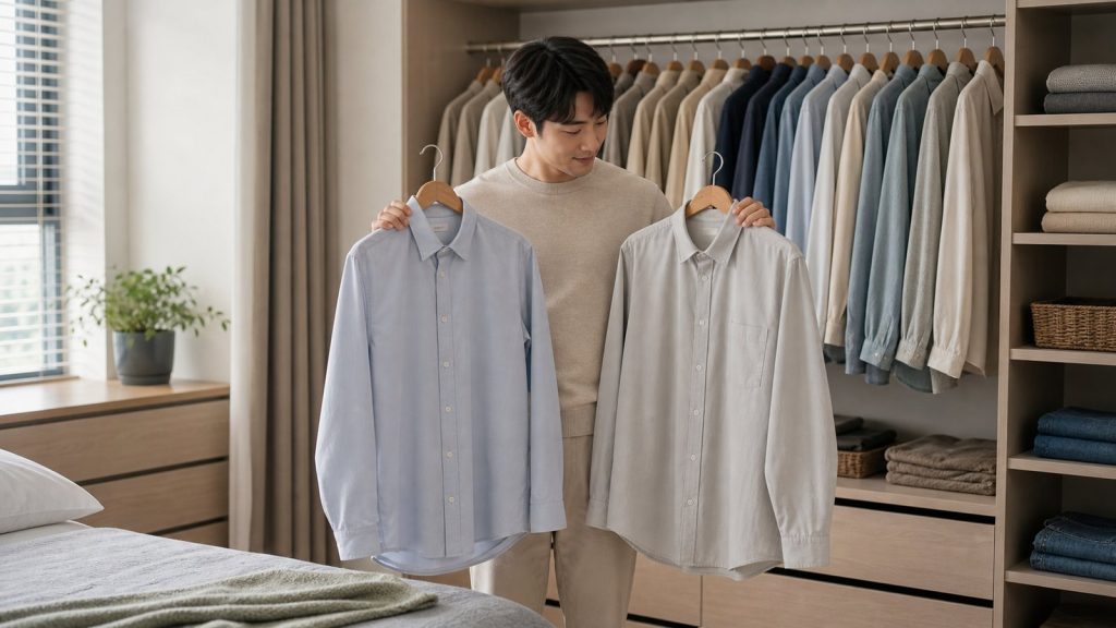 옷장 속 다양한 옷