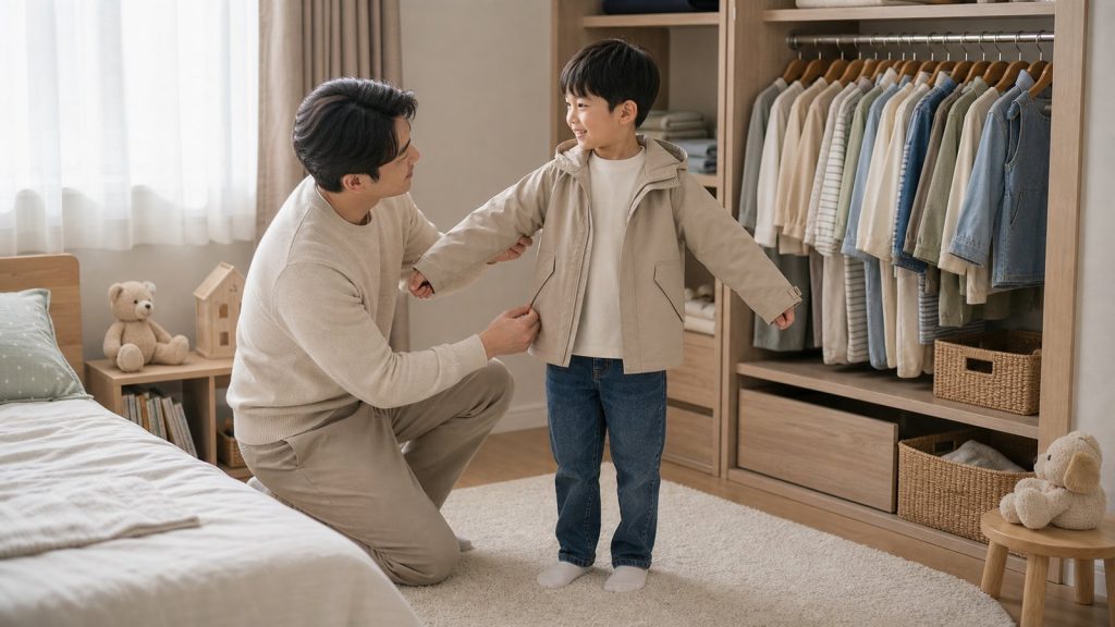 옷장 속 다양한 옷