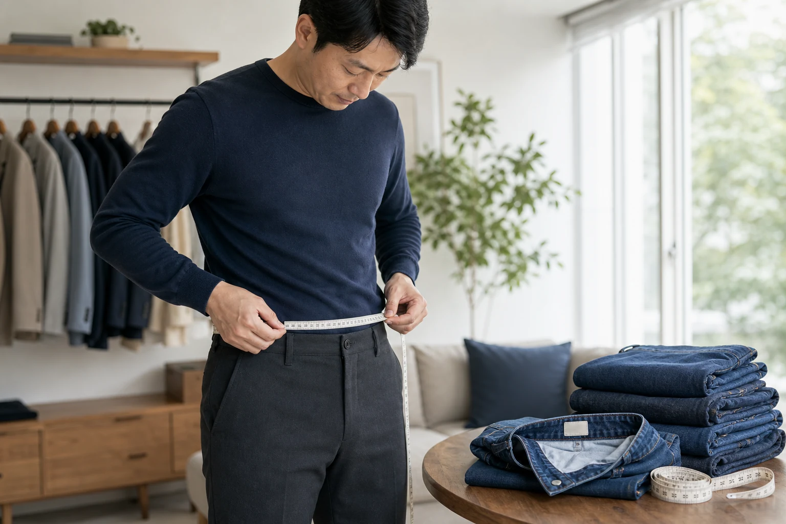 남성 바지 사이즈 보는법